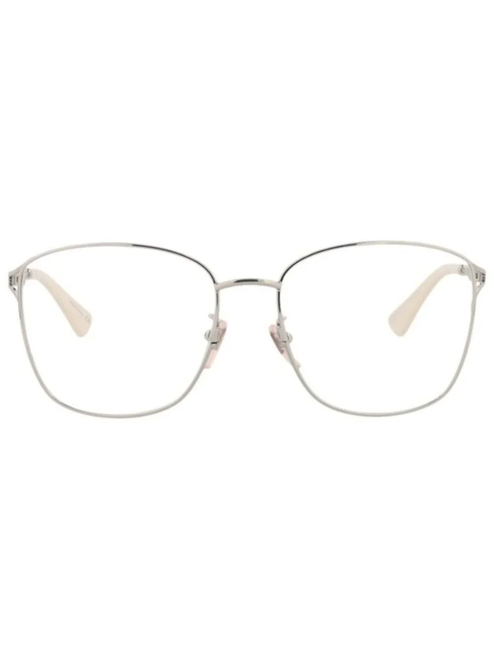 New Gucci Womens Square/Rectangle Silver Silver Transparent Fashion Designer Eye